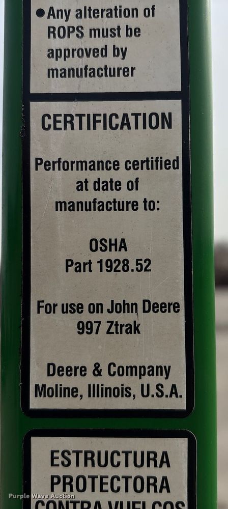 image for item FG2628 2011 John Deere 997SC ZTR lawn mower