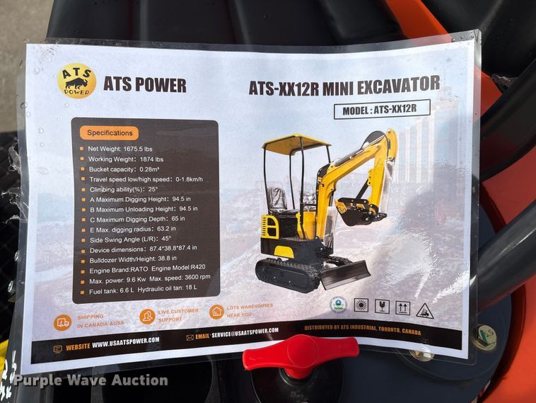 image for item FG2629 2025 ATS Power ATS-XX12R mini excavator