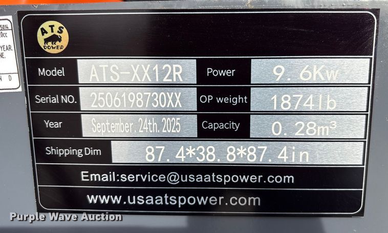 image for item FG2629 2025 ATS Power ATS-XX12R mini excavator