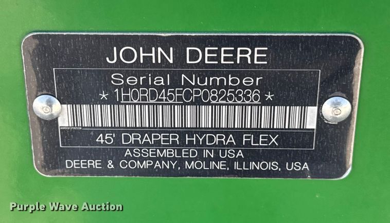 image for item YA1942 2023 John Deere RD45F flex draper head
