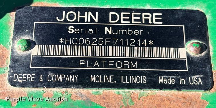 image for item YA1980 2003 John Deere 625F flex draper head