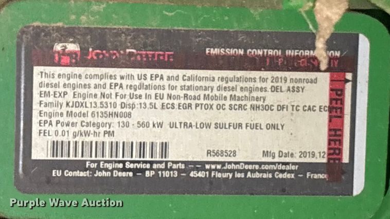 image for item YA1990 2020 John Deere CS690 RWA cotton stripper