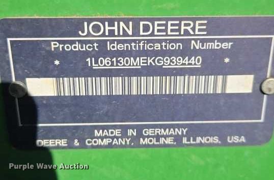 image for item YA2017 2019 John Deere 6130M MFWD tractor