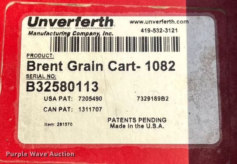 image for item YA2023 Brent 1082 grain cart