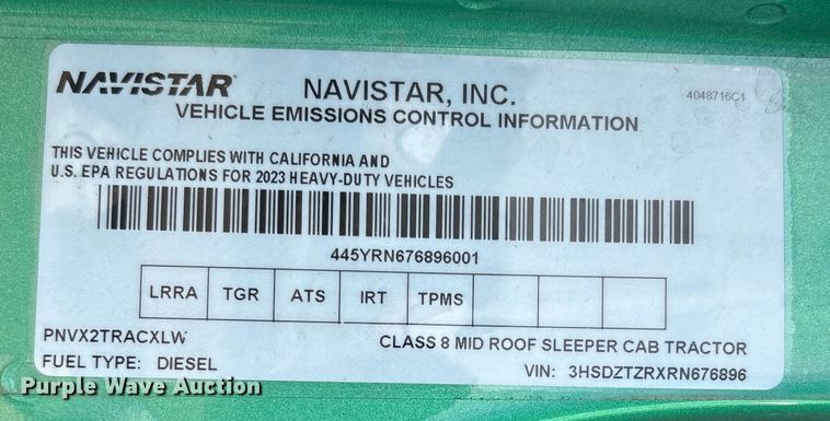 image for item DW7398 2024 International LT625 semi truck