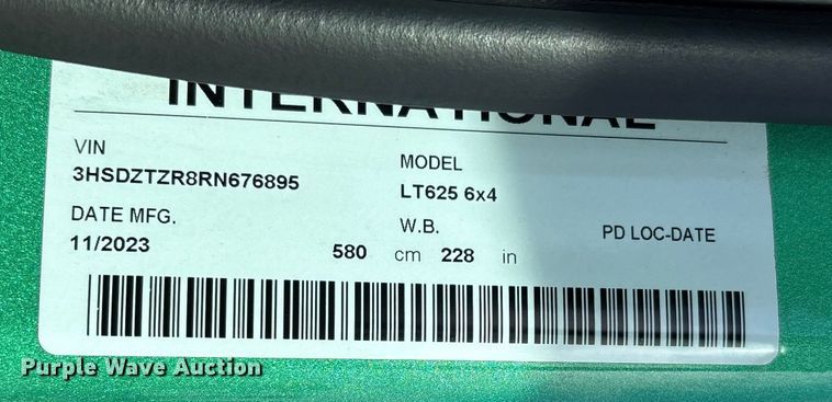 image for item DW7401 2024 International LT625 semi truck