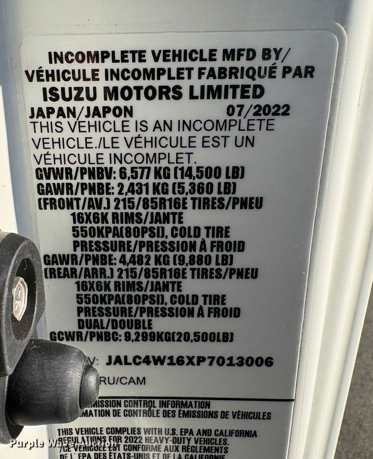image for item EC8208 2023 Isuzu NPR HD box truck