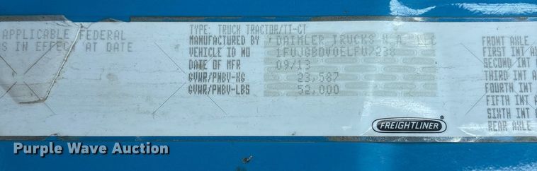 image for item EC8217 2014 Freightliner Cascadia semi truck