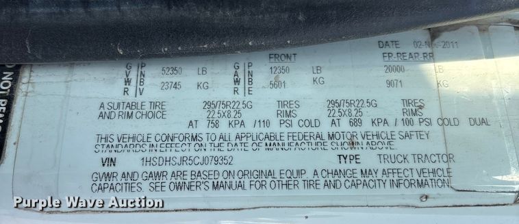 image for item EC8218 2012 International ProStar113 semi truck