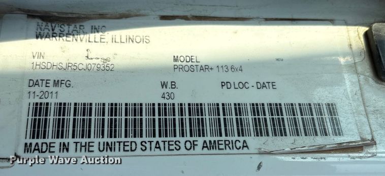 image for item EC8218 2012 International ProStar113 semi truck