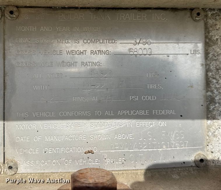 image for item ER0393 1996 Polar asphalt trailer