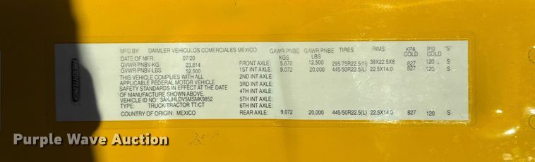 image for item ES5704 2021 Freightliner Cascadia 126 semi truck