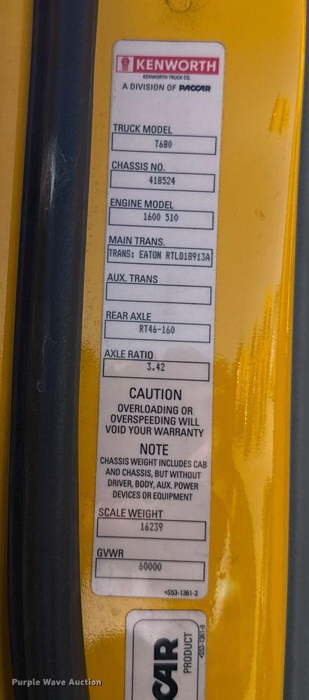 image for item ES5705 2020 Kenworth T680 semi truck