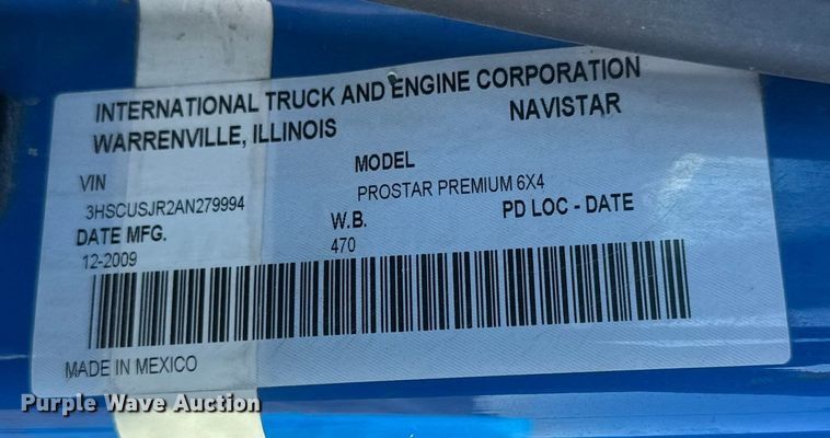 image for item ET4380 2010 International Prostar Premium semi truck