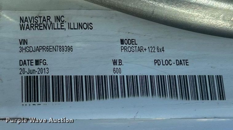 image for item ET6857 2014 International ProStar+122 semi truck