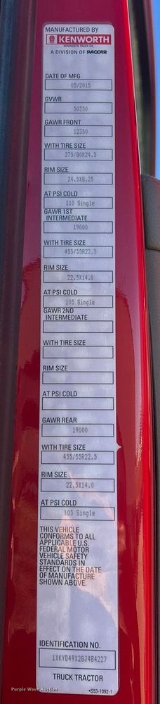 image for item ET6863 2016 Kenworth T680 semi truck