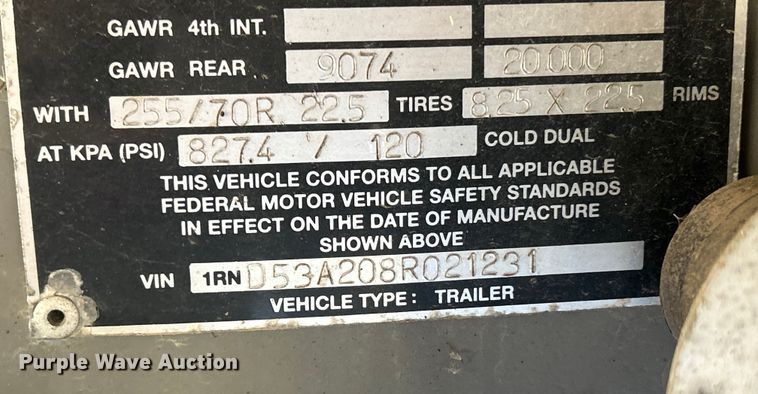 image for item ET6874 2008 Reitnouer drop deck trailer