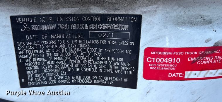 image for item ET8644 2012 Mitsubishi FE160 box truck