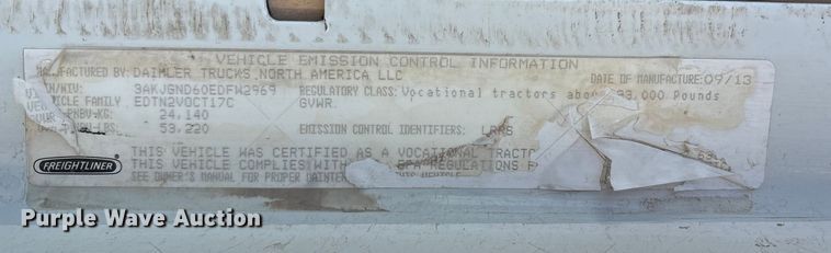 image for item EU4787 2014 Freightliner Coronado semi truck