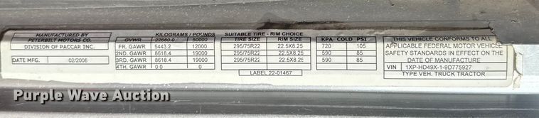 image for item EU6410 2009 Peterbilt 386 semi truck