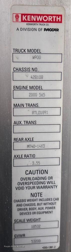 image for item EU7064 2021 Kenworth W900 semi truck