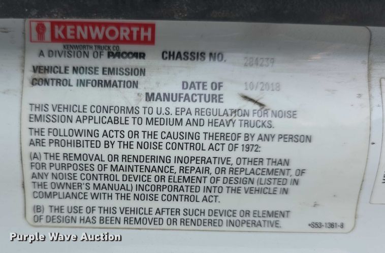 image for item FI0817 2019 Kenworth T680 semi truck