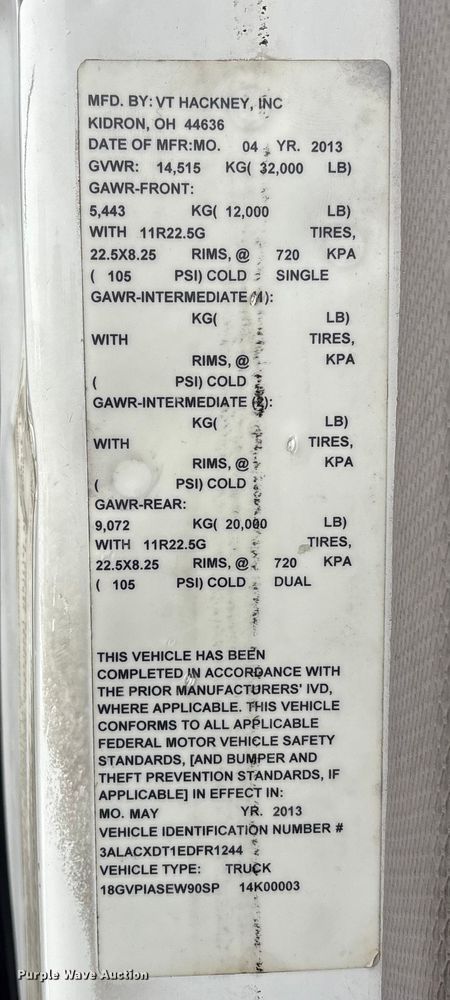 image for item FK1109 2014 Freightliner Business Class M2 refrigerated truck