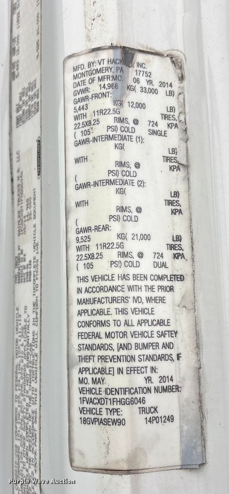 image for item FK1111 2015 Freightliner Business Class M2 refrigerated truck