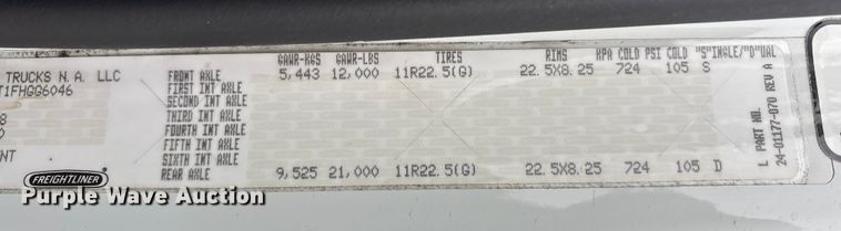 image for item FK1111 2015 Freightliner Business Class M2 refrigerated truck