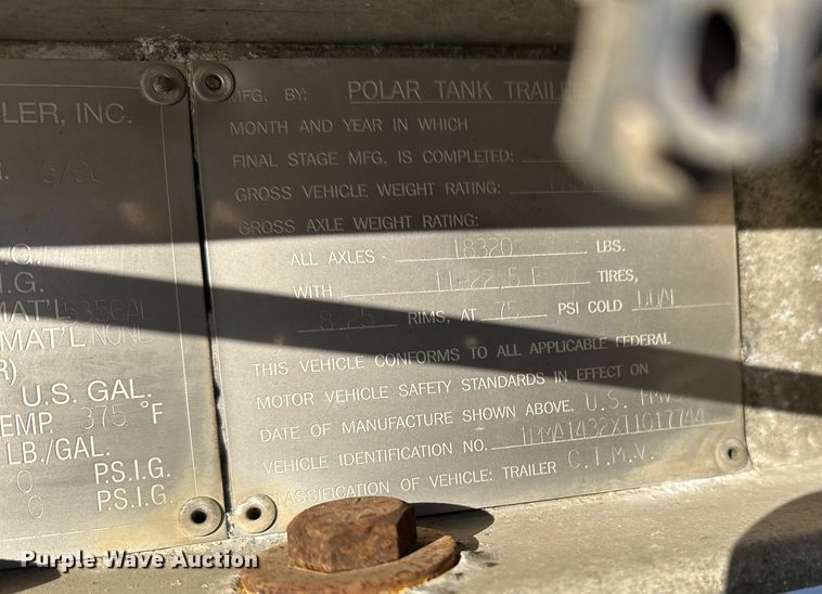 image for item FK1571 1996 Polar Tank asphalt trailer