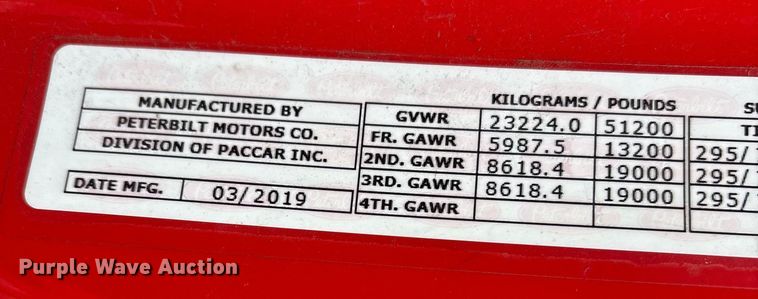 image for item YA1475 2020 Peterbilt 579 semi truck