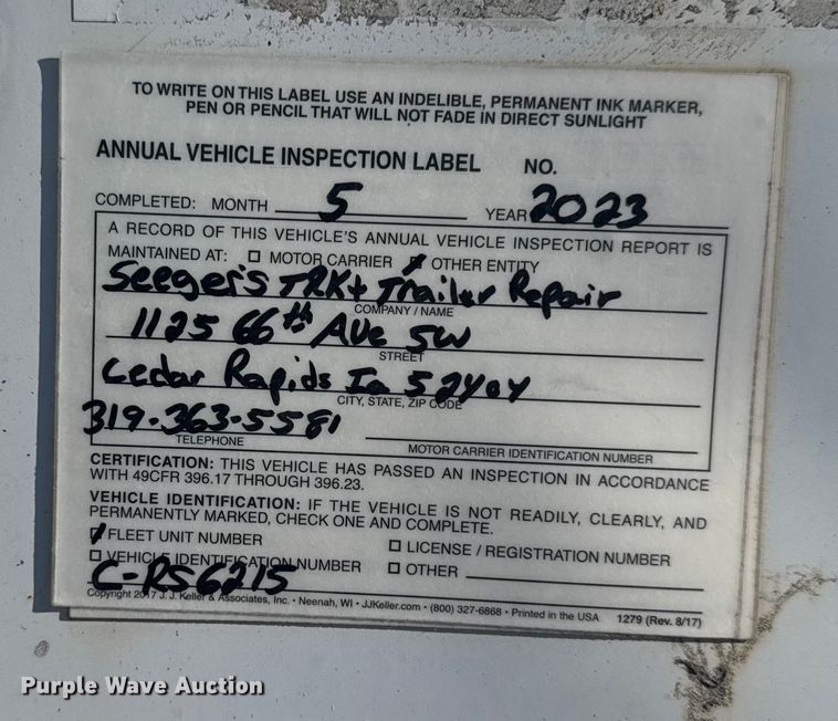 image for item YA1581 1997 Great Dane dry van trailer