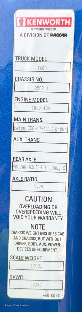 image for item YA1630 2019 Kenworth T680 semi truck