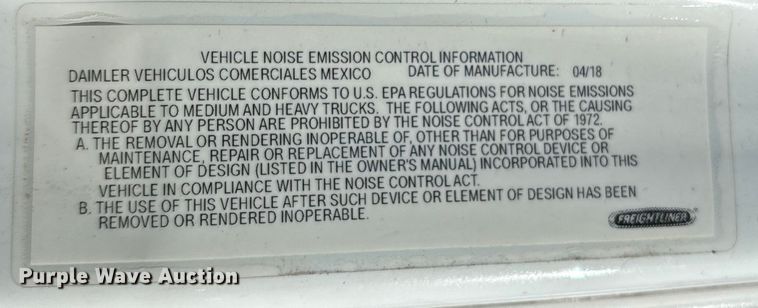 image for item YA1780 2019 Freightliner Cascadia 125 semi truck