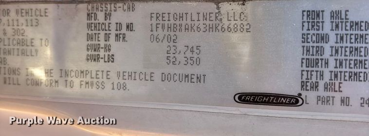 image for item YA1816 2003 Freightliner FL80 mobile medical unit