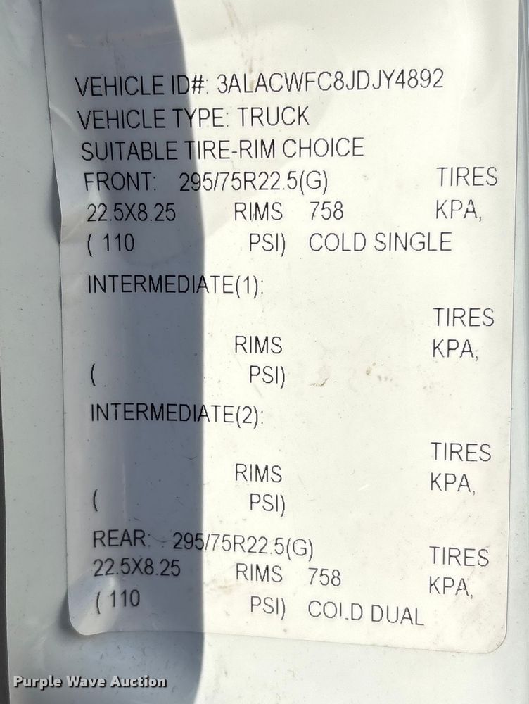 image for item YA1855 2018 Freightliner Business Class M2 box truck