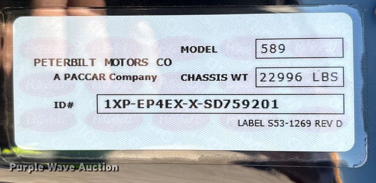image for item YA1907 2025 Peterbilt 589 semi truck