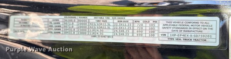 image for item YA1907 2025 Peterbilt 589 semi truck