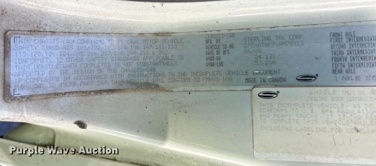 image for item YA1973 2001 Sterling L-Line communications truck