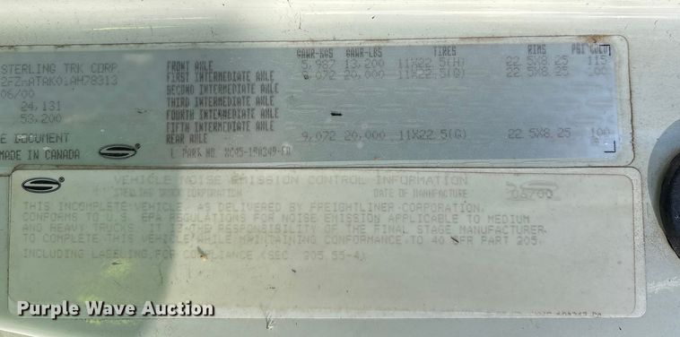 image for item YA1973 2001 Sterling L-Line communications truck