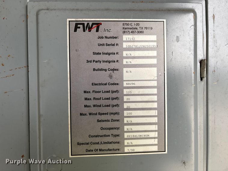 image for item YA1974 1998 GMC C7500 communications truck