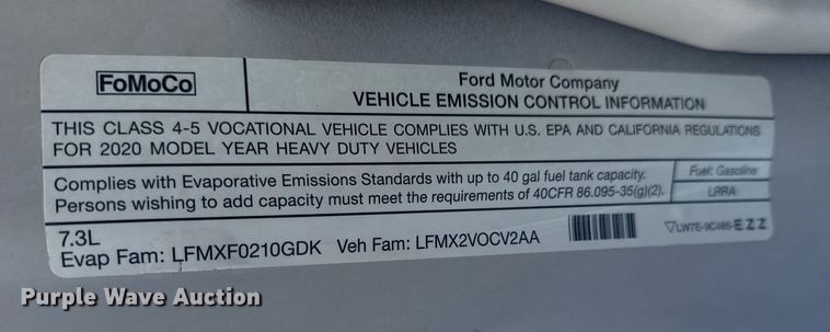 image for item DQ4222 2020 Ford F550 Ext. Cab flatbed truck