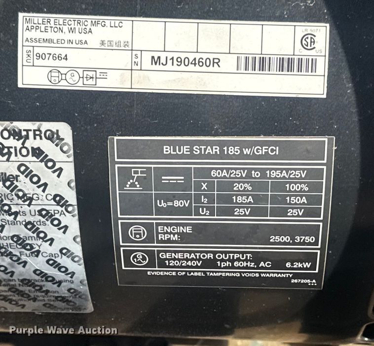 image for item DQ4238 Miller Blue Star 185 welder