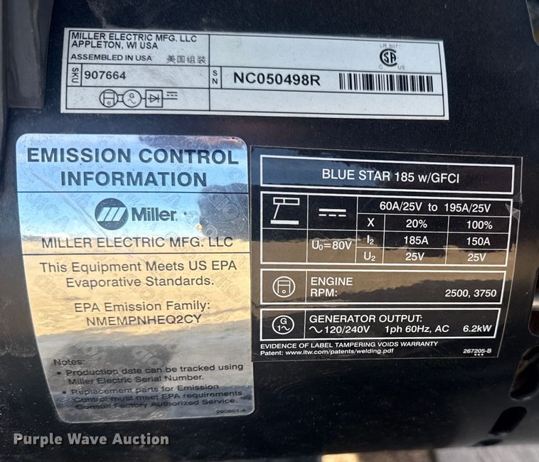 image for item DQ4239 Miller Blue Star 185 welder/generator