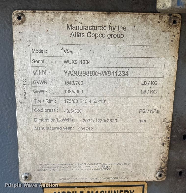 image for item DT2814 (4) Atlas Copco V5+ light plants