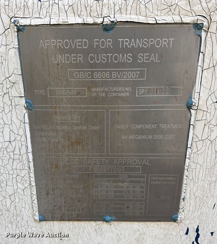 image for item DT2825 2008 water tank container