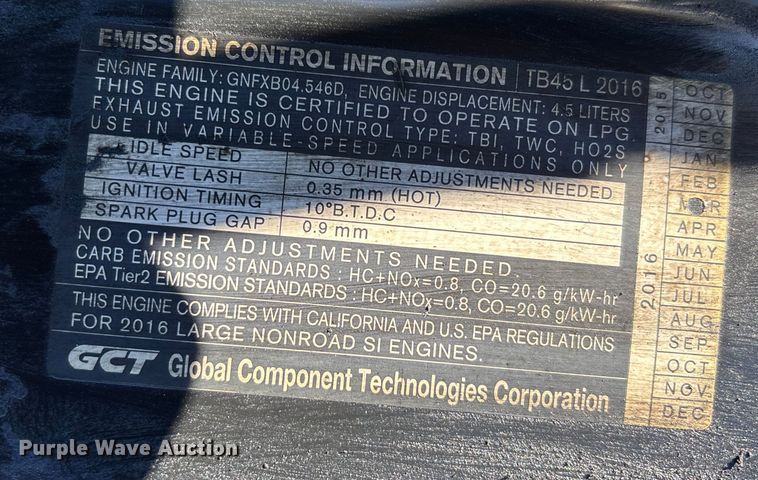 image for item DU0343 2016 UniCarriers PF80YLP forklift