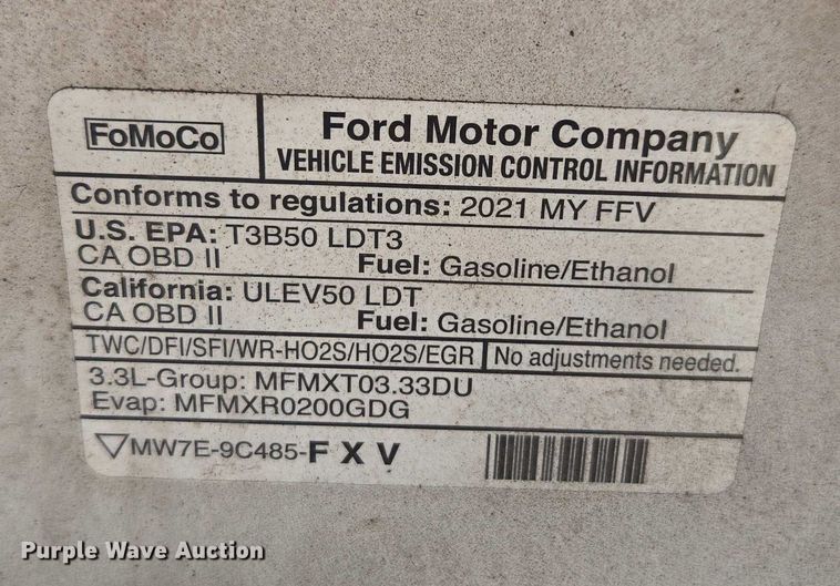 image for item DU2693 2021 Ford F150 Ext. Cab pickup truck