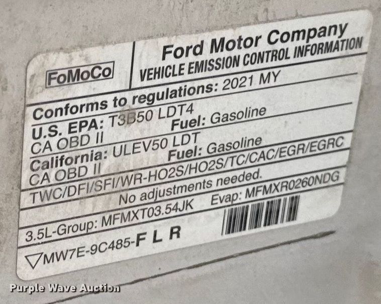 image for item EA2276 2021 Ford F150 Crew Cab pickup truck