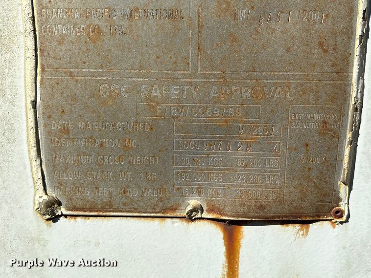 image for item EA7183 2001 shipping container